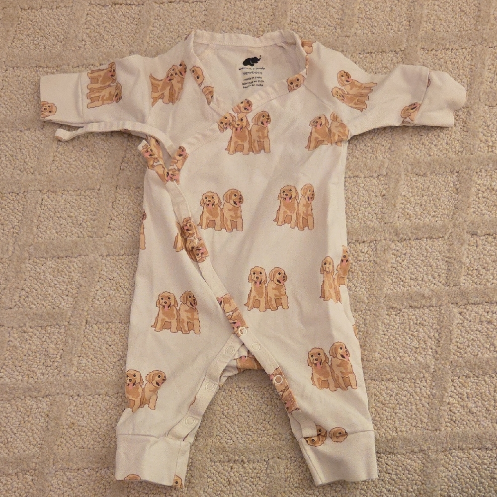 Puppy Print Kids Footie Pajamas